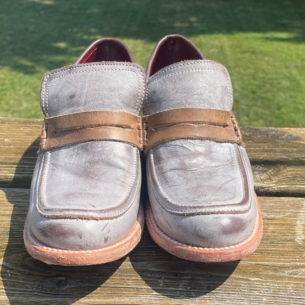 Freebird Sz 8 Macbeth Gray Leather Loafers Shoes Booties - Picture 4 of 13